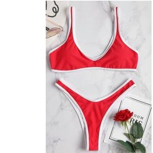 BNWT Zaful Contrast Trim Sport Bikini Set